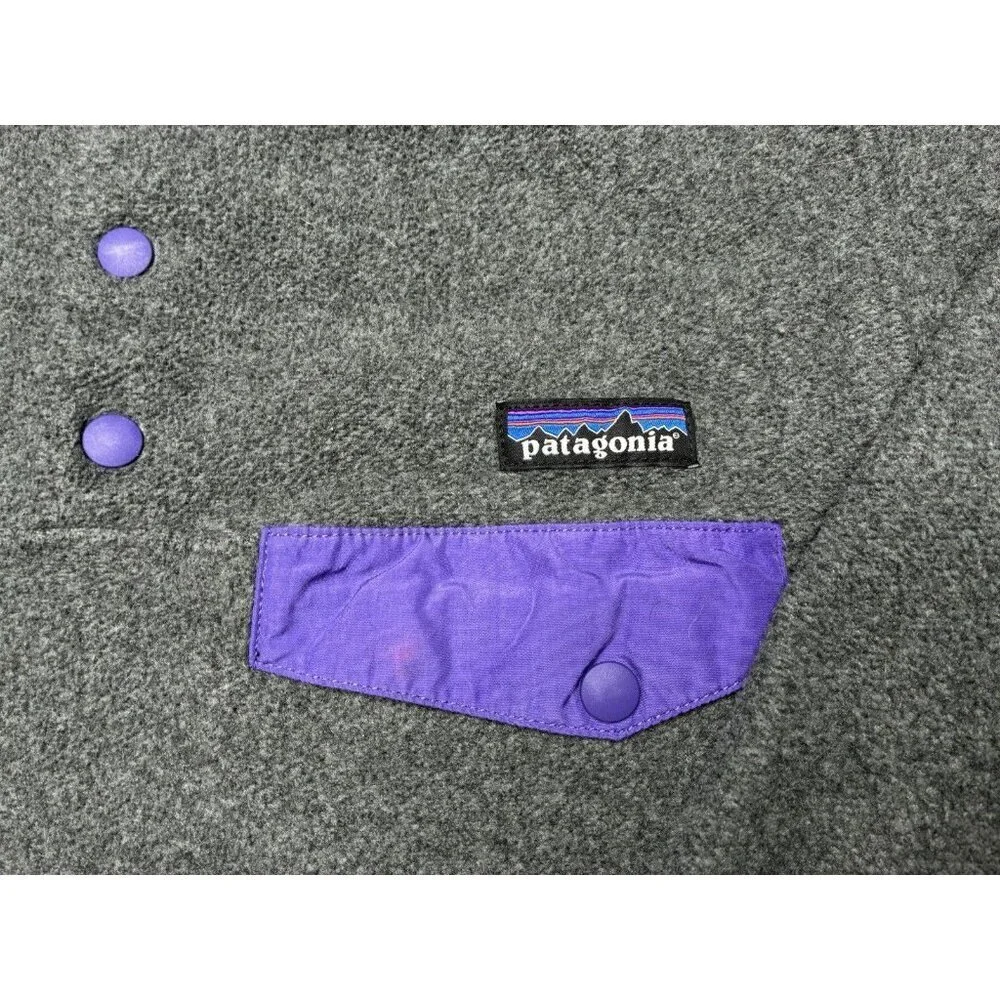 Patagonia Lightweight Synchilla Snap-T Fleece Pullover Gray Purple Women's XS